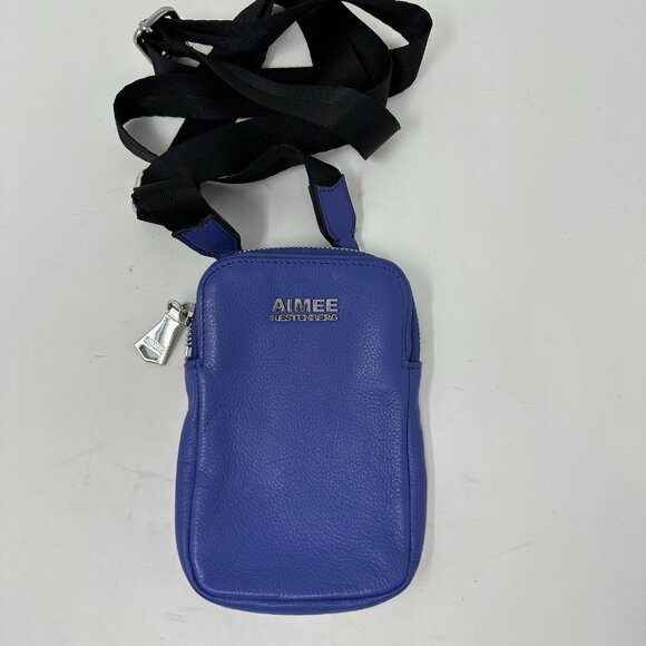 Aimee Kestenberg Leather Crossbody Bag Just Saying Lapis Blue - Picture 3 of 14